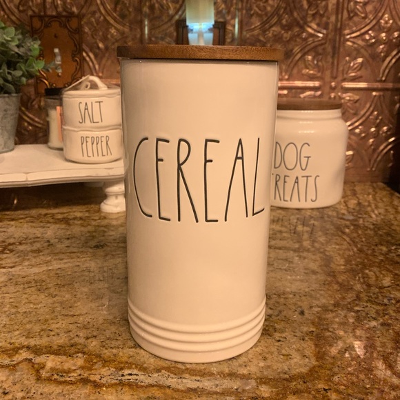 Rae Dunn Kitchen Rae Dunn Cereal Canister With Wooden Lid Poshmark